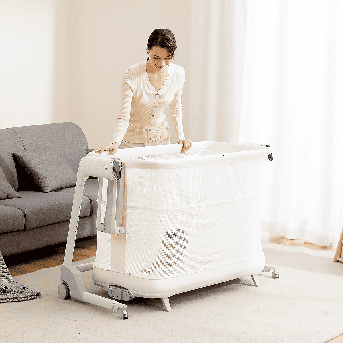 2-in-1 Smart Crib, Rocking Crib and Playpen