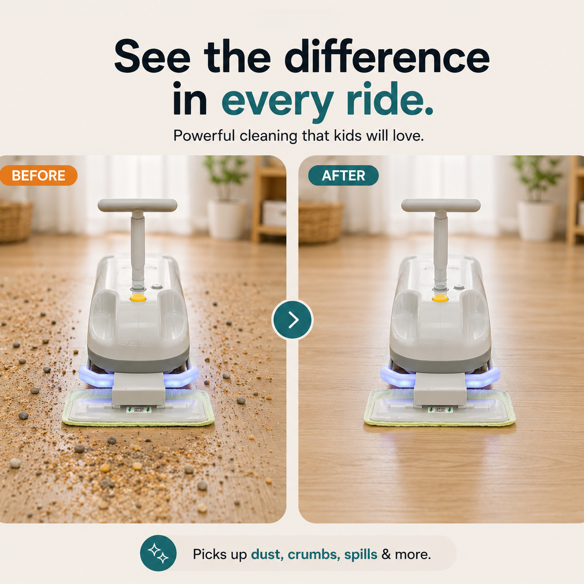 Interactive Kid-Powered Cleaning Kart